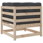 vidaXL Salon de jardin 7 Pièces avec coussins bois de pin massif