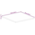 vidaXL Dessus de table 60x60x2 5 cm carré bois massif manguier