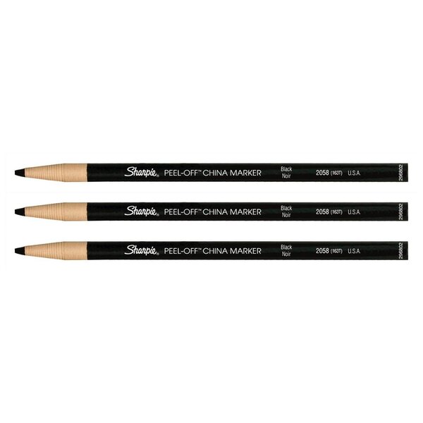 Marqueur Polyvalent China Marker Pointe Fine 2 mm Noir x 3 SHARPIE