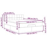 vidaXL Lit ottoman avec matelas et LED taupe 140x200 cm tissu