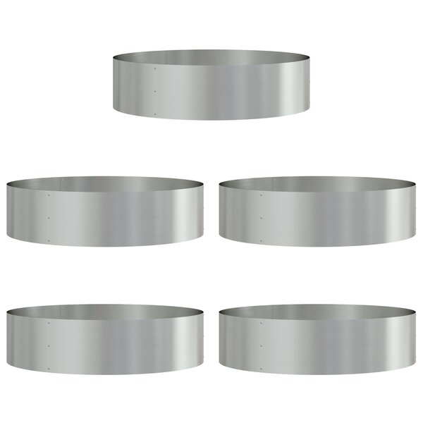 vidaXL Pots de jardin 5 Pièces Argent 80 x 80 x 20 cm Acier galvanisé