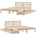 vidaXL Cadre de lit sans matelas 135x190 cm bois de pin massif