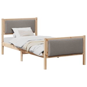 vidaXL Cadre de lit avec tête de lit Taupe 90 x 190 cm tissu