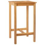 vidaXL Table de bar Naturel 60 x 60 x 105 cm Teck Massif