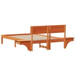 vidaXL Cadre de lit avec tables de chevet avec tête de lit Marron cire