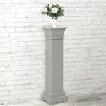 vidaXL Support pilier classique carré pour plantes Gris 17x17x66cm MDF