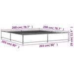 vidaXL Cadre de lit sans matelas chêne marron 200x200 cm