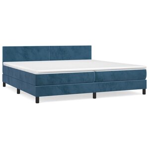 vidaXL Sommier à lattes de lit et matelas Bleu foncé 200x200cm Velours