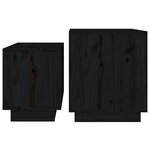 vidaXL Tables basses gigognes 2 Pièces Noir Bois de pin massif