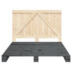 vidaXL Cadre de lit sans matelas gris 140x200 cm bois massif de pin