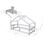 Lit cabane enfant LUCKY 90 x 190 gris clair
