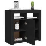 vidaXL Buffet avec lumières LED noir 80x35x75 cm