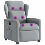 vidaXL Fauteuil de massage inclinable Gris clair Tissu