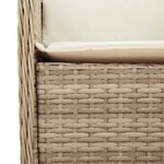 vidaXL Ensemble à manger de jardin et coussins 3 Pièces Beige poly rotin