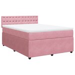 vidaXL Sommier à lattes de lit avec matelas Rose 140x200 cm Velours