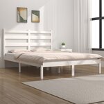 vidaXL Cadre de lit Blanc Bois de pin massif 120x190 cm Petit double