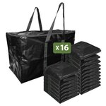 Pack and Move - Lot 16 Grands Sacs Déménagement  Rangement Et Transport Ultra Résistant - Réutilisable - Poignées Solides - 100L