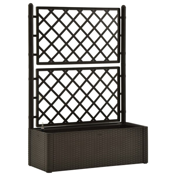 vidaXL Lit surélevé de jardin et treillis et système d'arrosage Moka