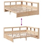 vidaXL Lit bibliothèque sans matelas 140x200 cm bois massif de pin