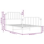 vidaXL Cadre de lit métal sans matelas et pied de lit noir 100x200 cm