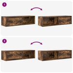 vidaXL Meubles TV 2 Pièces chêne fumé 100x31x25 5 cm bois d'ingénierie