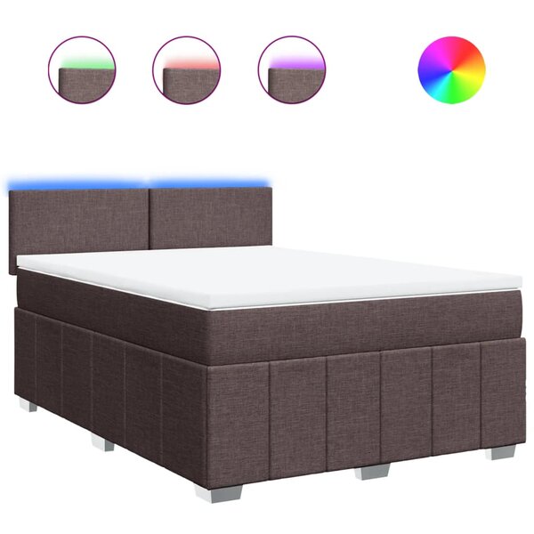 vidaXL Sommier à lattes de lit avec matelas Marron foncé 160x200 cm