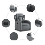 vidaXL Fauteuil inclinable électrique gris similicuir