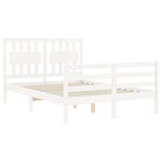 vidaXL Cadre de lit sans matelas blanc 140x190 cm bois massif