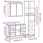 vidaXL Ensemble de meubles de salle de bain 3 Pièces Chêne fumé