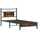 vidaXL Cadre de lit sans matelas chêne fumé 90x200cm bois d'ingénierie