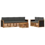 vidaXL Ensemble de canapés d'extérieur 7 Pièces Naturel et Anthracite