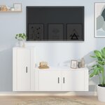 vidaXL Ensemble de meubles TV 2 Pièces Blanc Bois d'ingénierie