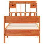 vidaXL Lit bibliothèque sans matelas cire marron 90x200 cm pin massif