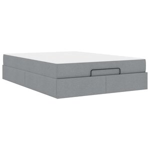 vidaXL Cadre de lit avec matelas avec matelas 2 Pièces Gris clair tissu