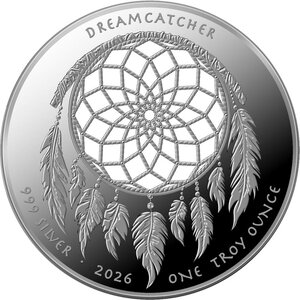 Monnaie DREAMCATCHER Cut-Out Native American Argent Dollars Attrape Rêves 1 Oz Argent 1$ Sioux Nation 2026