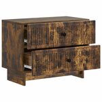 vidaXL Cabinet de chevet avec tiroir Chêne fumé 62 x 34 5 x 47 5 cm