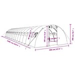 vidaXL Serre avec cadre en acier blanc 64 m² 16x4x2 m