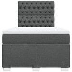 vidaXL Sommier à lattes de lit avec matelas Gris foncé 120x200cm Tissu
