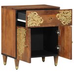 vidaXL Table de chevet 50x33x60 cm en bois solide de manguier