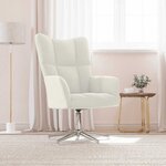 vidaXL Chaise de relaxation Blanc crème Velours