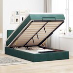 vidaXL Lit ottoman avec matelas vert foncé 120x190 cm velours