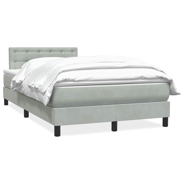 vidaXL Sommier à lattes de lit et matelas gris clair 120x220cm velours