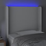 vidaXL Tête de lit à LED Blanc 83x16x118/128 cm Similicuir