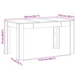 Table de salle à manger vidaXL en chêne noir 140x74 5x76 cm en bois d'ingénierie