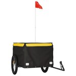 vidaXL Remorque de vélo noir et jaune 45 kg fer