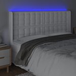 vidaXL Tête de lit à LED Blanc 203x16x118/128 cm Similicuir