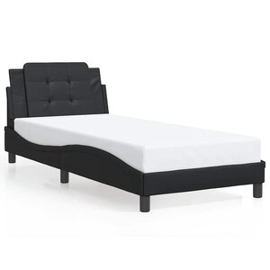 vidaXL Cadre de lit sans matelas Zadar noir 100x203 cm similicuir