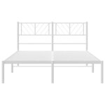 vidaXL Cadre de lit métal sans matelas et tête de lit blanc 140x200 cm