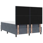 vidaXL Lit à ressorts avec matelas Gris foncé 140 x 190 cm Velours