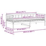 vidaXL Lit d'appoint avec matelas Brun ciré et blanc 90 x 200 cm